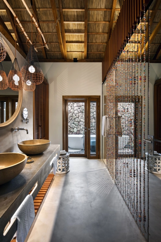 Badezimmer orientalisch rundes Aufsatzwaschbecken aus Beton