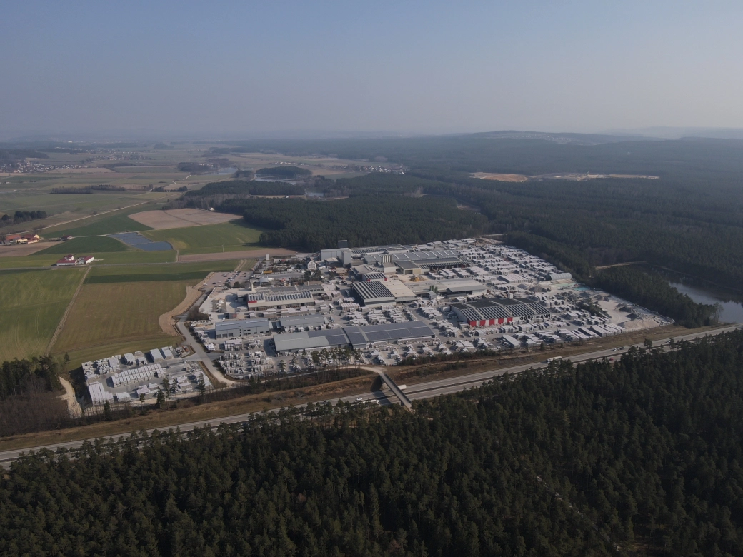 The Fensterbach site from the air.