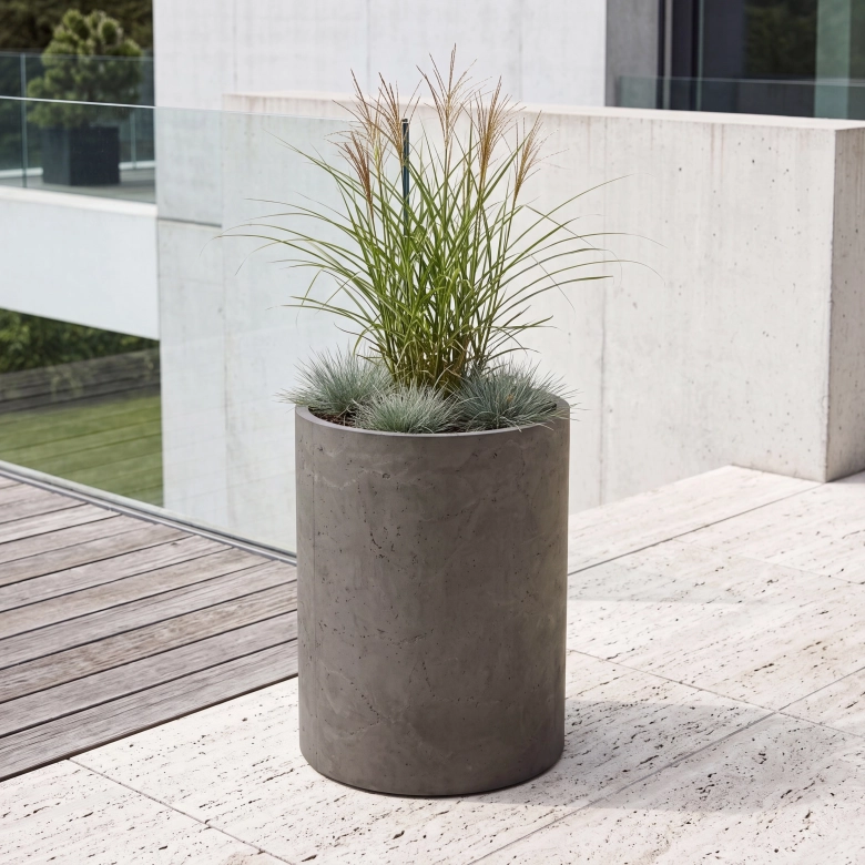 <b>CYLINDRIC planter</b> visia Basalt