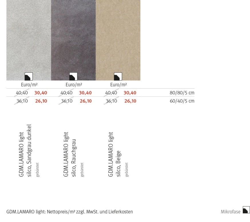 preistabelle terrassenplatte rabatt aktionsrabatt sonderpreis oberflächen farben preise