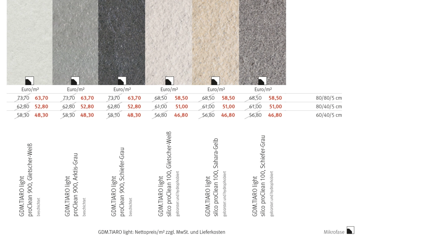 price table terrace slab discount promotion discount special price surface colors prices