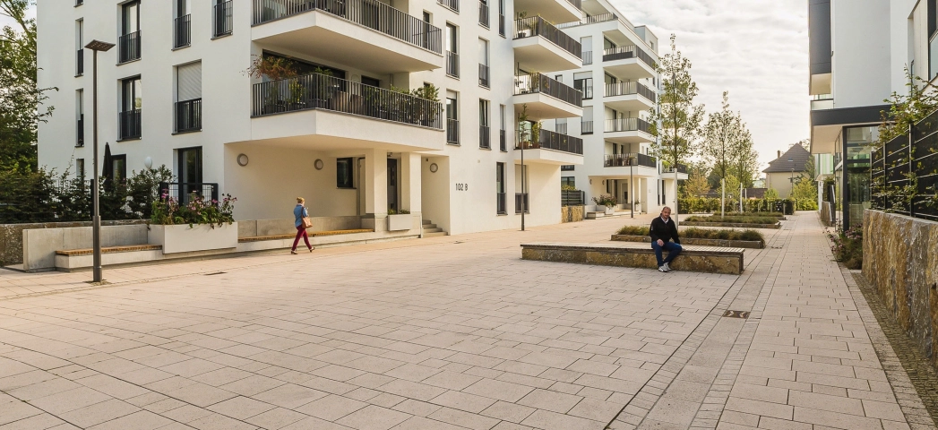 wohnquartiere weg bepflanzt