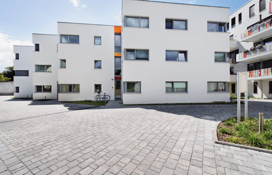 residential complex living space courtyard entrance 