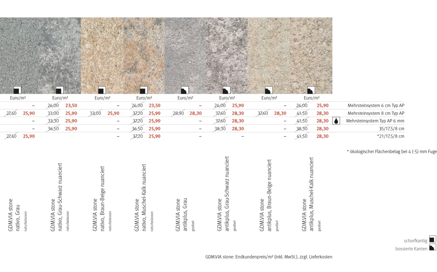 price table paving stone discount special discount special price surfaces colors prices