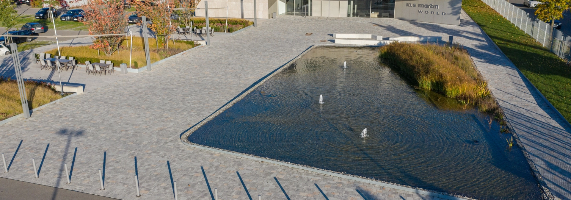 platz flachdachbau teich unternehmen