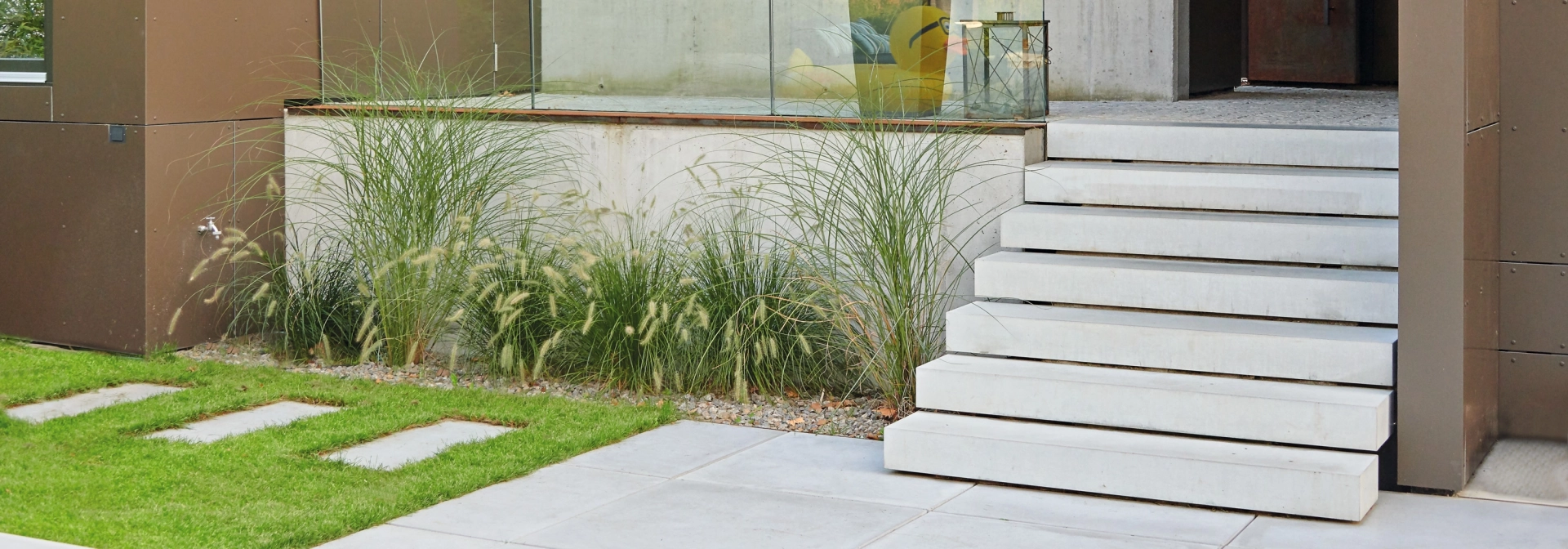 House entrance with landing steps