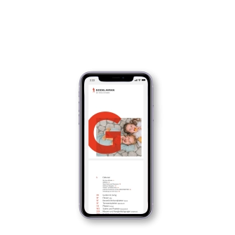 GODELMANN Gartenbuch als PDF-Datei auf einem Handy