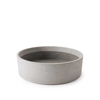 GRAVELLI Pflanzgefäß Cylindric in der breitesten Größe, Farbe Stein, freigestellt