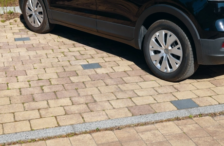 street residential area planted driveway