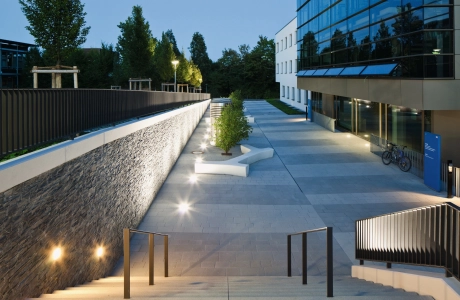 universität bepflanzt platz weg treppe