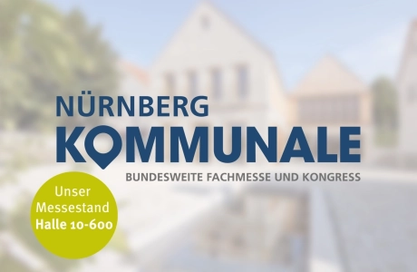 Teaser mit dem neuen Bürgerzentrums in Niederwerrn und dem KOMMUNALE-Logo