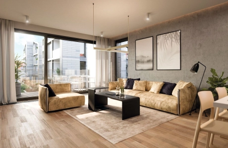 Living room with modern furnishings