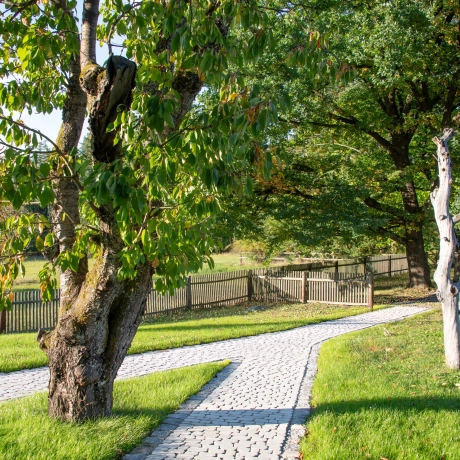 Gartenwege mit GDM.BOLERO stone  im Quartier Waldgut Bodenstein idyllisch im grünen 