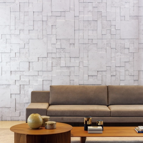 Three-dimensional designer tiles made of concrete 