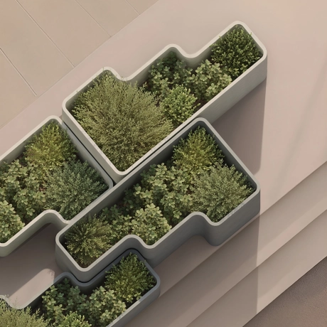 Rendering: Cascade Planter von Oben zu einer Gruppe zusammengesetllt