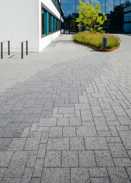 schulhof bepflanzt modern