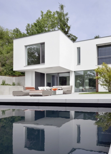 modern house window pool terrace
