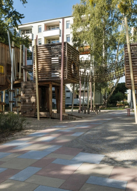 residential street planted square