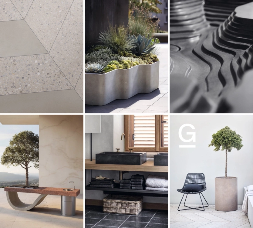 Produktportfolio von Gravelli: Fiesen, Pflanzgefäße, Outdoorküche, Waschbecken