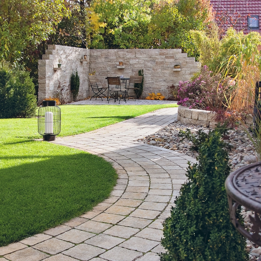 geschwungener Garten weg Via stone antik mediterraner stil