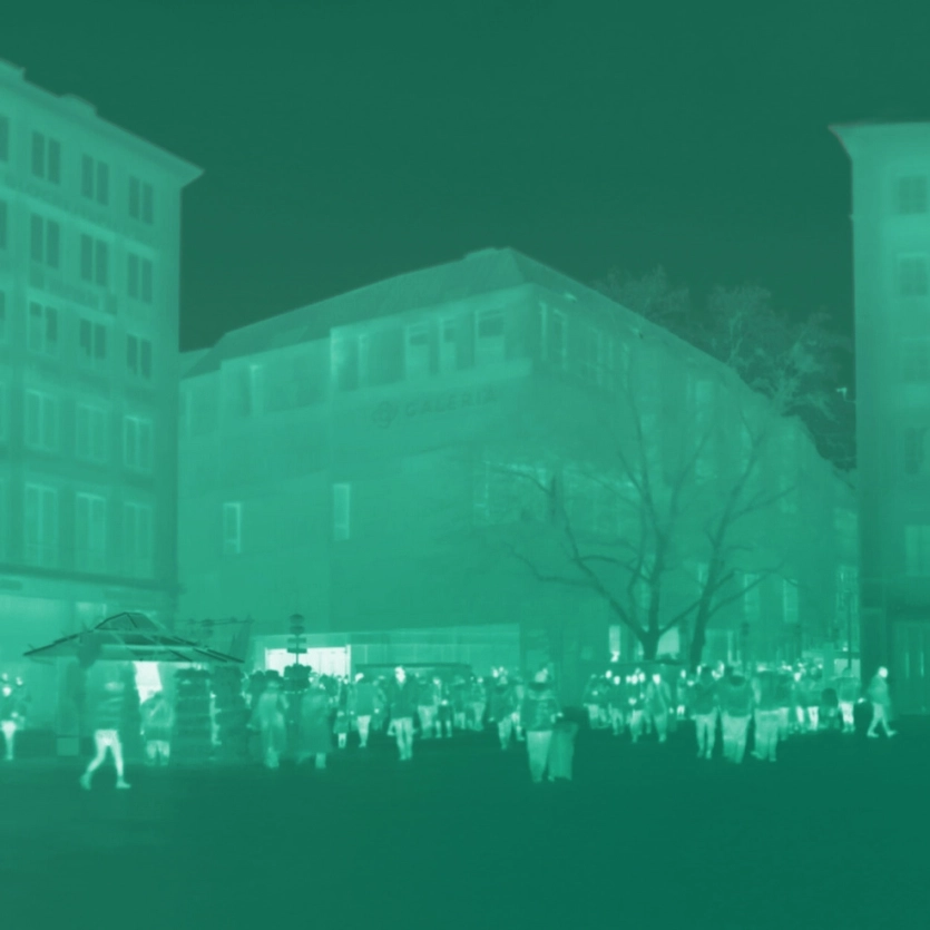 Wärmebildaufnahme am Marienplatz in München