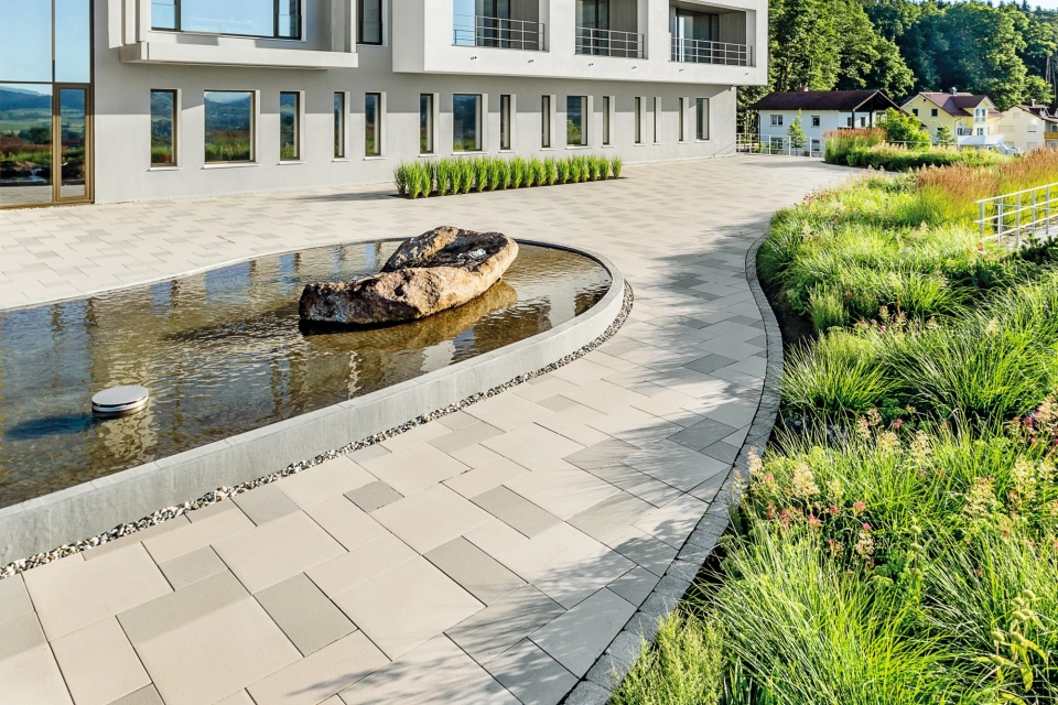 garten terrasse platz unternehmensgebäude