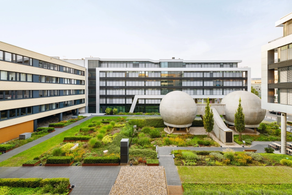 innenhof technologiezentrum bepflanzt